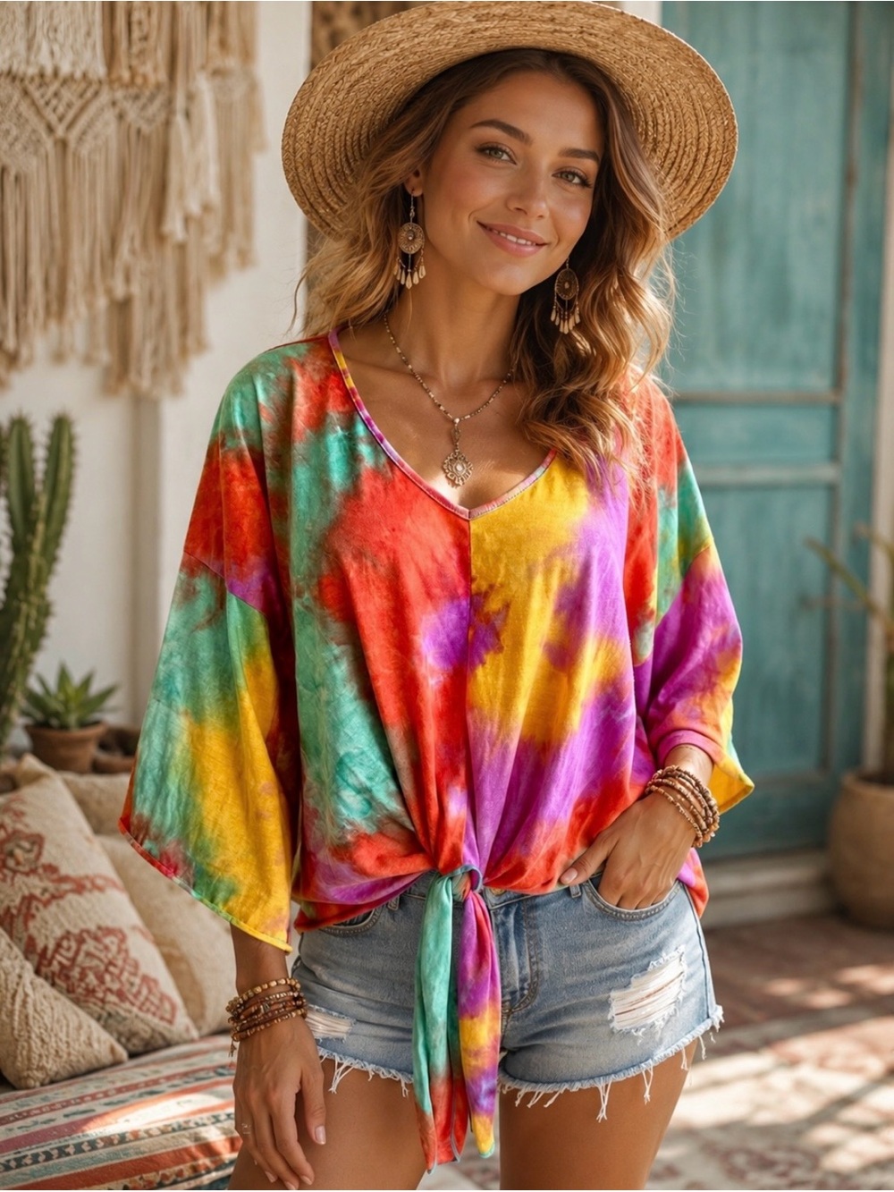 Hyfve Hyfve Hyfve sherbet colors sporty oversized top